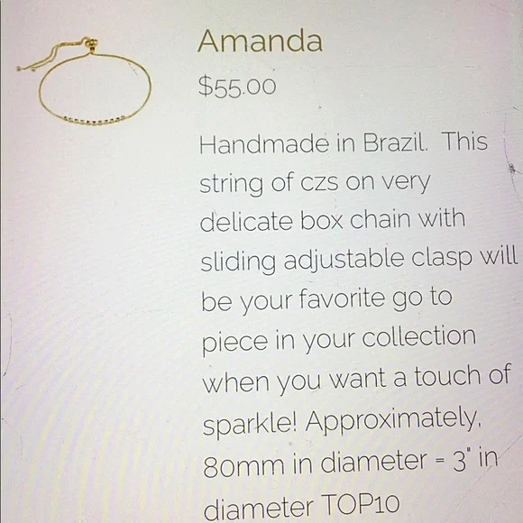 Sheila Fajl Amanda Bracelet 18k Gold Plated. Perfect Graduation or Bday Gift - Picture 5 of 8